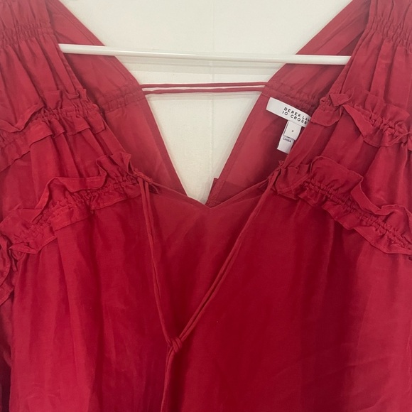 Derek Lam 10 Crosby Lane boho mini dress red tassels size 8 - Picture 8 of 11